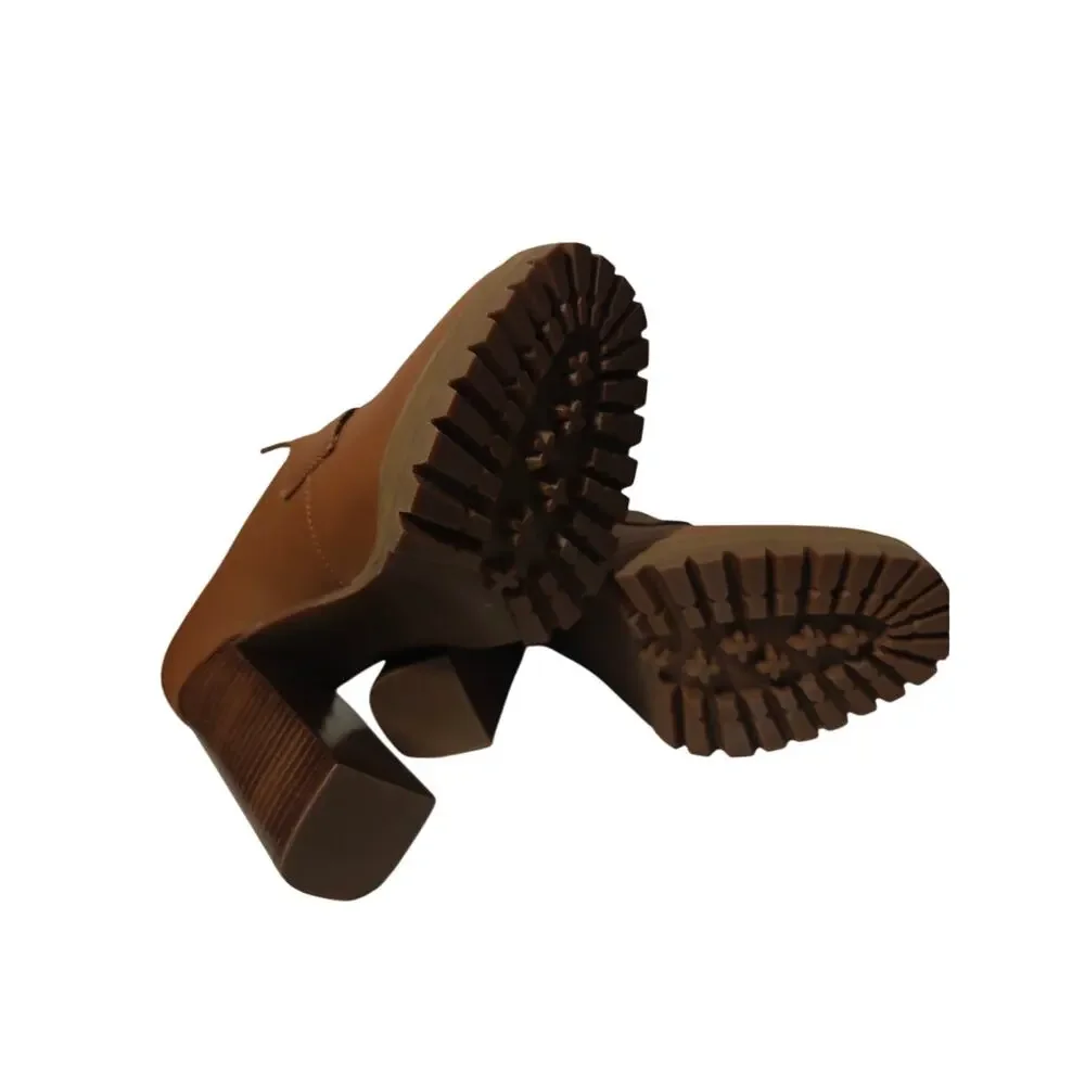 Brown Steve Madden Leather Platform Loafers sz 9.5